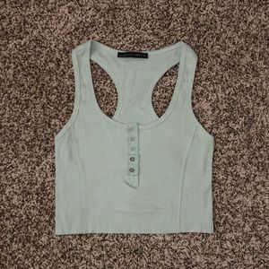 green crop tank top